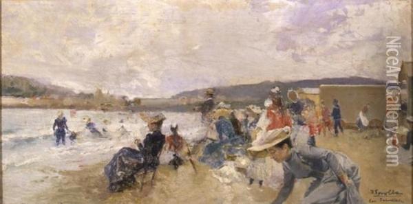 The Beach At Saint Sebastian Oil Painting - Joaquin Sorolla Y Bastida
