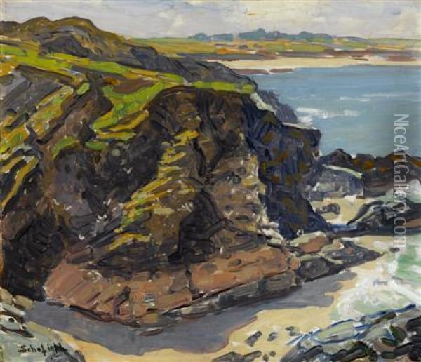 Rocky Coast Oil Painting - Walter Elmer Schofield