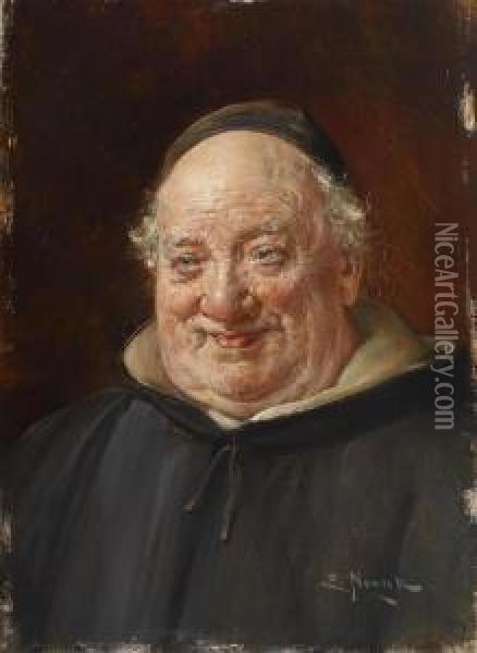 The Satisfied Monk Oil Painting - Ernst Nowak