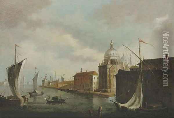 The Punta della Dogana with the Sante Maria della Salute, Venice Oil Painting - Michele Marieschi
