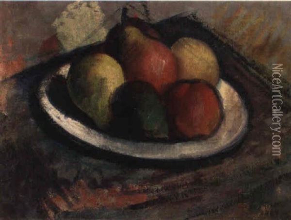 Still Life With Fruit Oil Painting - Mark Gertler