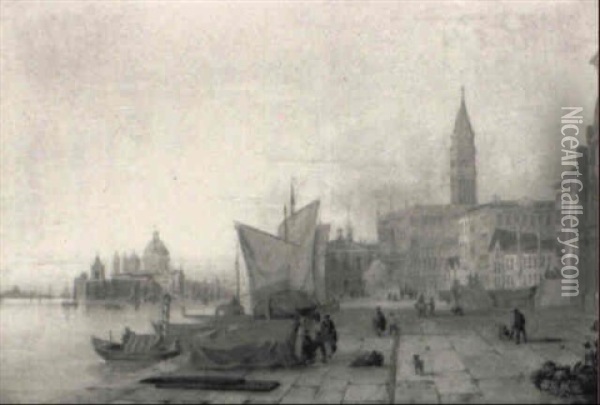 Ansicht Von Venedig Oil Painting - Carl Martin Laeisz