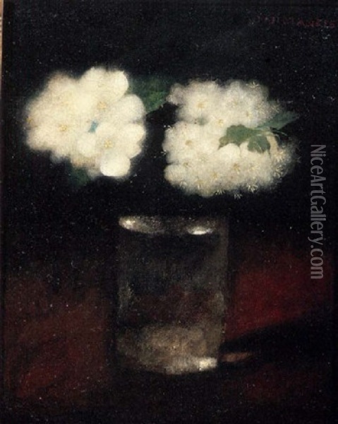 Glas Met Appelbloesem Oil Painting - Jan Mankes