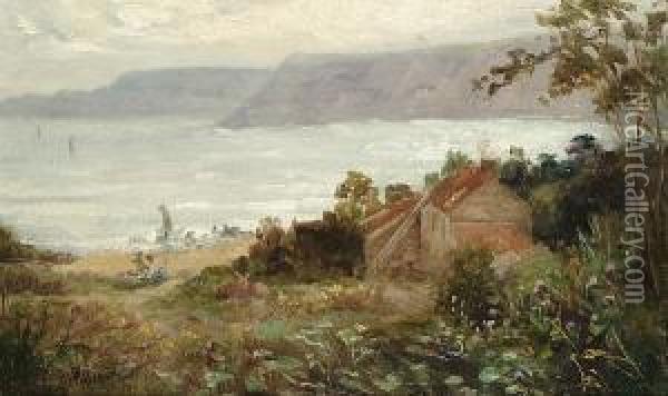 Runswick Bay, Yorkshire Oil Painting - Thomas J. Watson