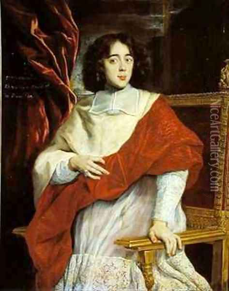 Emmanuel Theodose de la Tour dAuvergne 1643-1715 Cardinal de Bouillon Oil Painting - Giovanni Battista (Baciccio) Gaulli