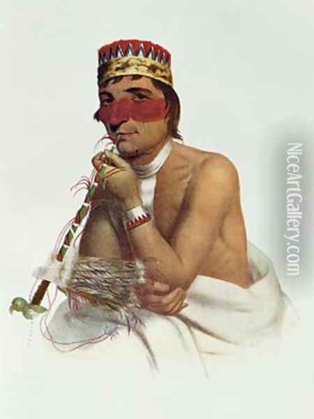 Wa-Em-Boesh-Kaa a Chippeway Chief from Sandy Lake Oil Painting - James Otto Lewis