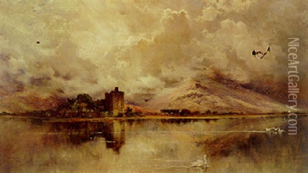 Kilchurn Castle, Loch Awe Oil Painting - Keeley Halswelle