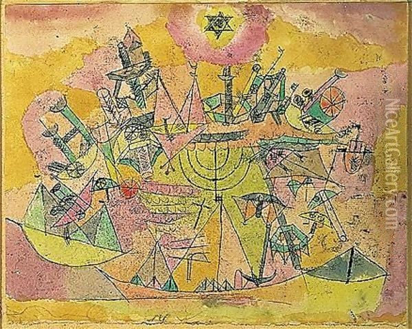 Unstern Der Schiffe Oil Painting - Paul Klee