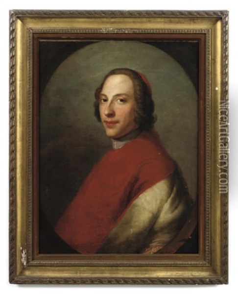 Portrait Of A Cardinal Oil Painting - Pompeo Girolamo Batoni