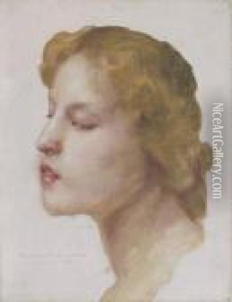 Etude De Tete, Vers 1900-1902 Oil Painting - William-Adolphe Bouguereau