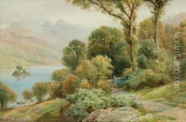 Wordsworth Walk Rydal Water Oil Painting - Ebenezer Wake Cook