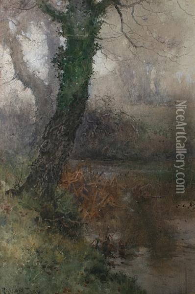 Stream In Winter Oil Painting - Reginald T. Jones