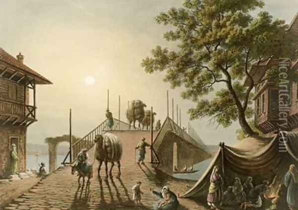 Ponte Piccolo in Romania plate 9 from Views in the Ottoman Dominions Oil Painting - Luigi Mayer