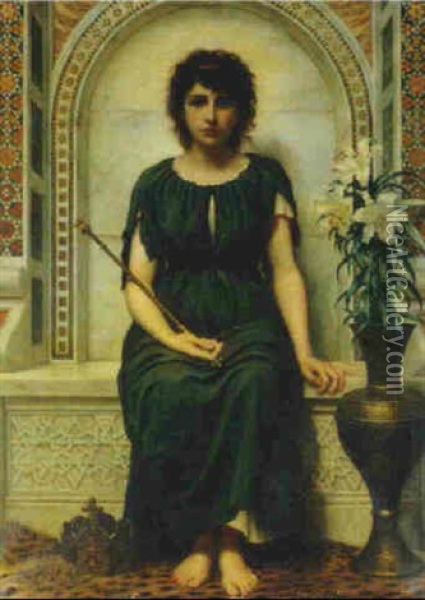 Enthroned Oil Painting - Edward A. Fellowes Prynne