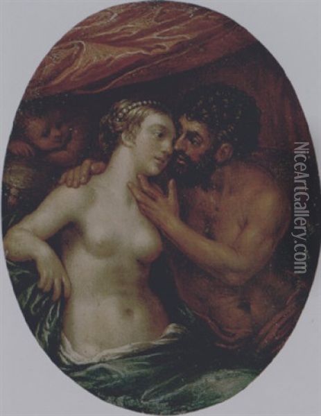 Mars, Venus And Cupid Oil Painting - Hans Von Aachen