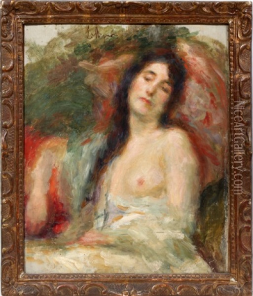 Nude Female Oil Painting - Lucien Rene Mignon