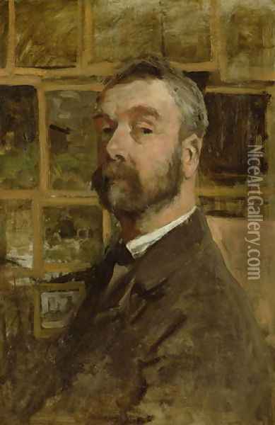 Self portrait, c.1884 Oil Painting - Anton Mauve