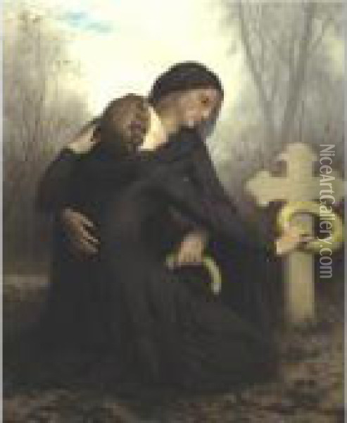 Le Jour Des Morts (all Souls Day) Oil Painting - William-Adolphe Bouguereau