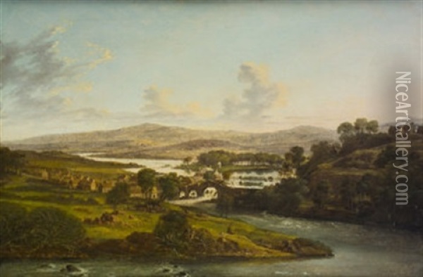 View Of Belleek, Co. Fermanagh Oil Painting - Thomas Roberts