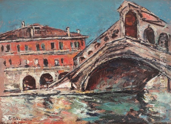 Venetia (ponte Rialto) Oil Painting - Gheorghe Petrascu
