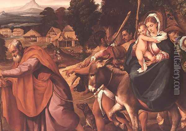 The Flight into Egypt (2) Oil Painting - Jacopo Bassano (Jacopo da Ponte)