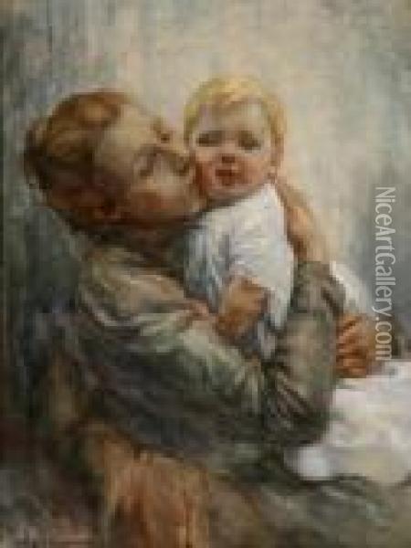 Mother And Child Oil Painting - Hendrik Johannes Haverman