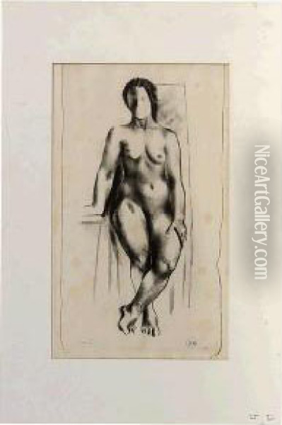 Female Nude. Oil Painting - Willard Nash