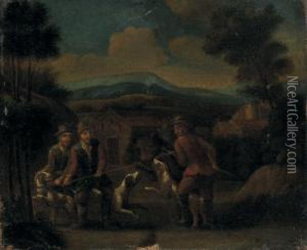 Une Chasse E L'ours Oil Painting - Jan Jozef, the Younger Horemans
