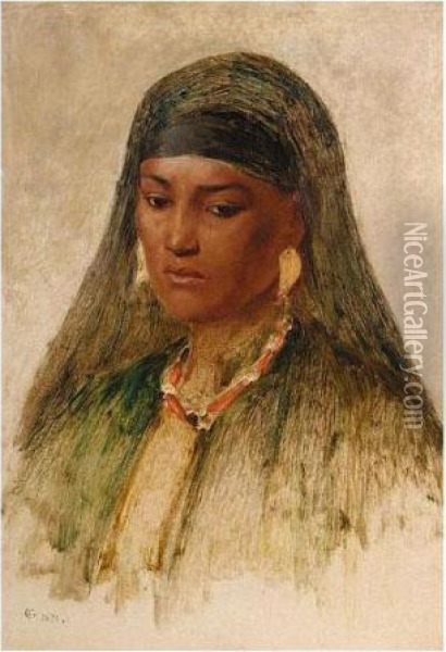 Study Of A Bedouin Girl Oil Painting - Frederick Goodall