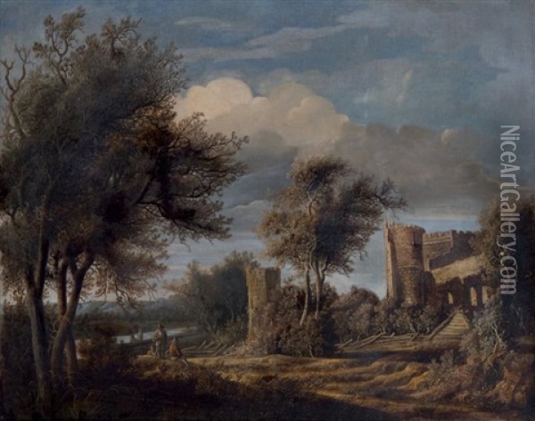 Vue Des Ruines De Slot Egmond Oil Painting - Anthony Jansz van der Croos
