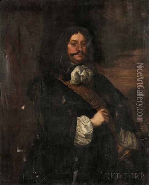 Portrait Of An Admiral Oil Painting - Bartholomeus Van Der Helst