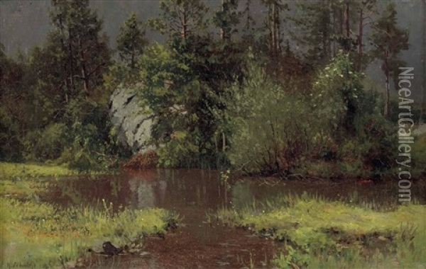 Kleiner Waldsee Oil Painting - Robert Schultze