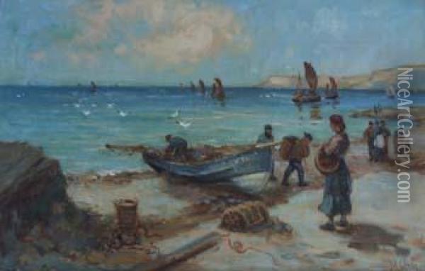 Bringing In The Catch Oil Painting - John William Gilroy