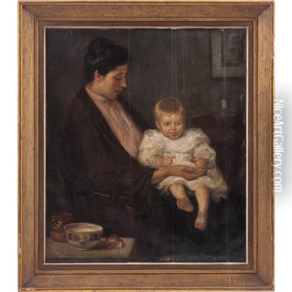 La Maternidad Oil Painting - Leandro Izaguirre