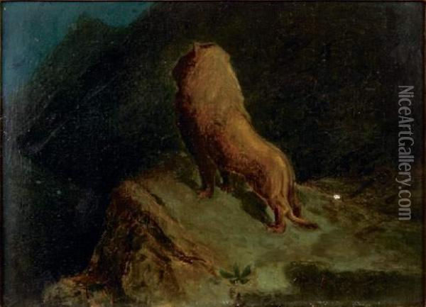 Un Lion Dans La Montagne Oil Painting - Gustave Dore