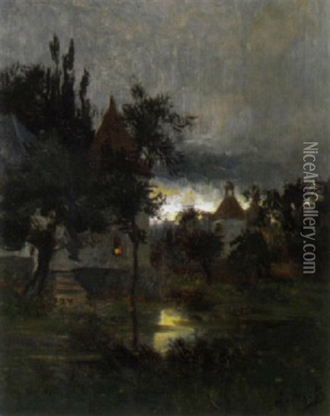 Twilight Oil Painting - James Macdonald Barnsley