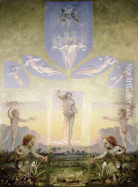 The Morning second version, c.1808-9 Oil Painting - Philipp Otto Runge