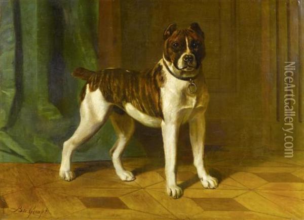Bullterrier. Oil Painting - Bernard te Gempt