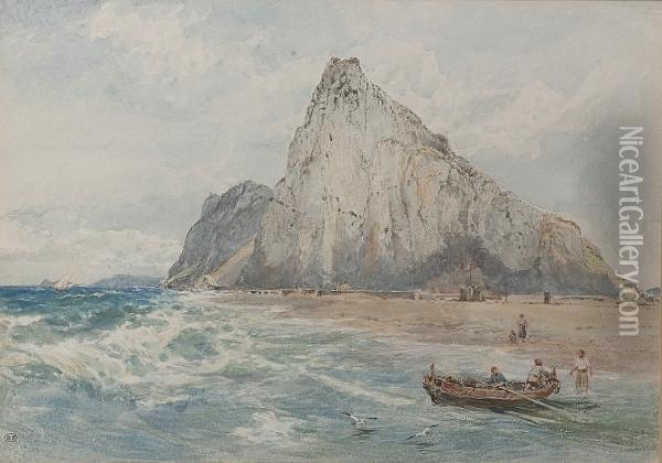 Gibraltar Oil Painting - Myles Birket Foster