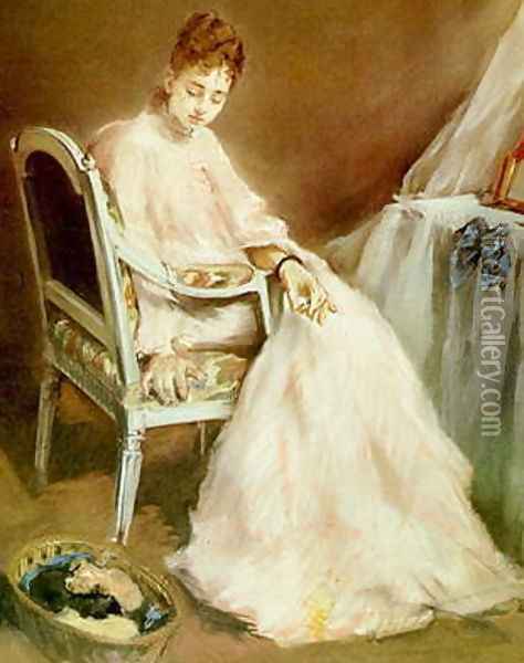 Women in White, 1879 Oil Painting - Eva Gonzales