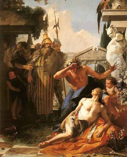 The Death of Hyacinth 1752-53 Oil Painting - Giovanni Battista Tiepolo
