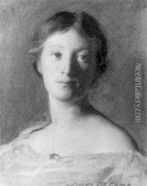 Portrait Of A Young Lady Oil Painting - Joseph De Camp