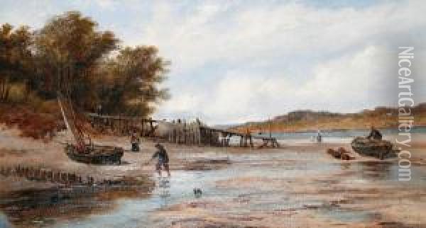 Low Tide Oil Painting - Richard Henry Nibbs