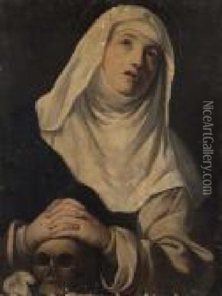 Santa Caterina Da Siena Oil Painting - Giovanni Battista Salvi