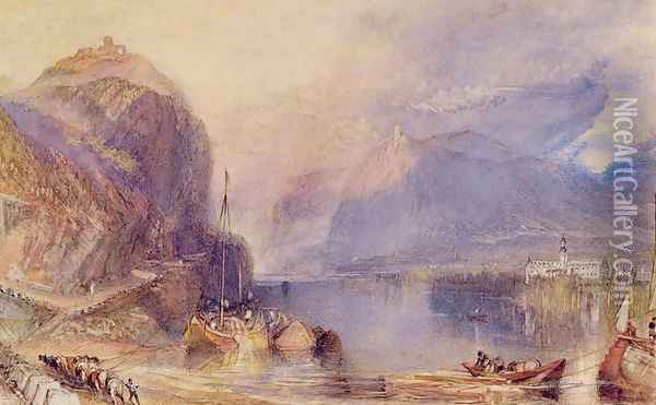 The Drachenfels, Germany, c.1823-24 Oil Painting - Joseph Mallord William Turner
