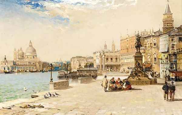 The Victor Emmanuelle statue, Venice Oil Painting - Arthur Joseph Meadows