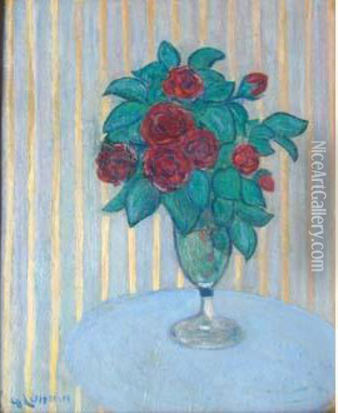 Bouquet De Roses Oil Painting - Gustave Loiseau