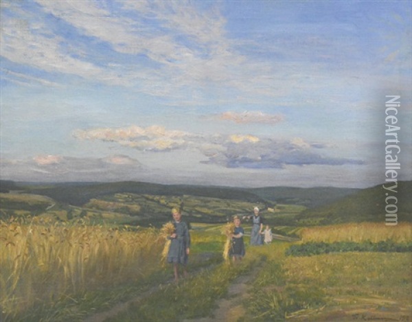 Abend Im Pfinztal Oil Painting - Friedrich Kallmorgen
