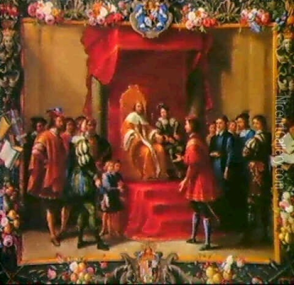 Guillaume-raymond Moncada Besoger                           Kongen Af Aragonien Oil Painting - Jan van Kessel the Elder