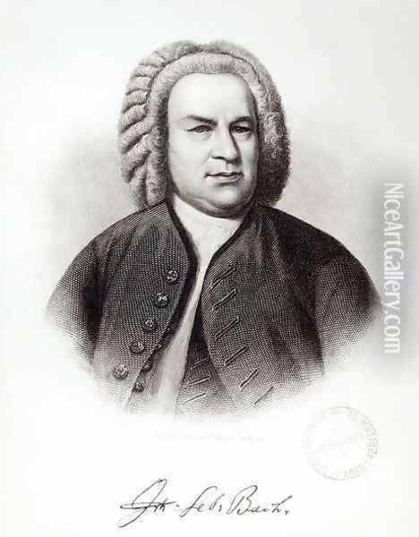 Portrait of Johann Sebastian Bach (1685-1750) Oil Painting - V. Weger